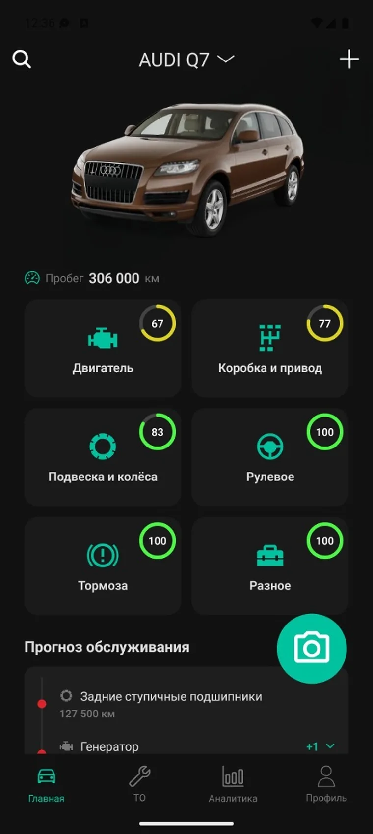 odoplan: главная — фото автомобиля, пробег и состояние узлов